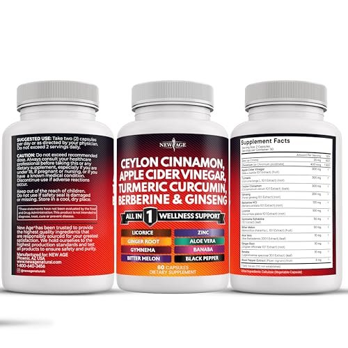 Ceylon Cinnamon, Turmeric, Apple Cider Vinegar, Ginseng, Aloe Vera, Berberine Plus Banaba, Ginger Root - 60 Count - görsel 16