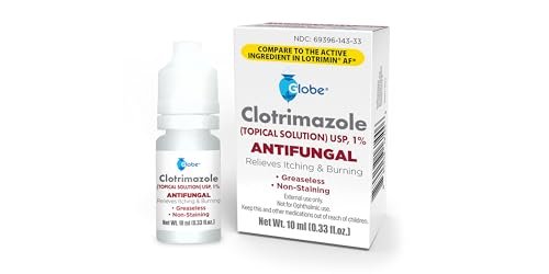 Globe Clotrimazole 1% Antifungal Topical Solution for Athlete's Foot, Jock Itch and Ringworm (3 Pack) - 10ml Each - görsel 1