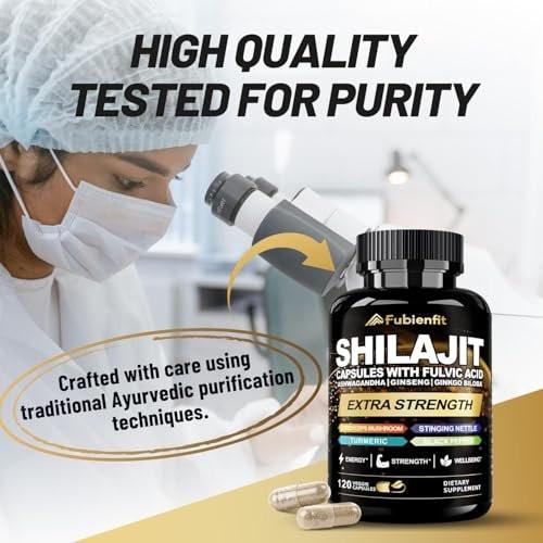 Fubienfit Shilajit Capsules - Premium Shilajit for Men - with Ashwagandha Ginseng and More Fulvic Acid for Men/Women - 120 Capsules - görsel 16