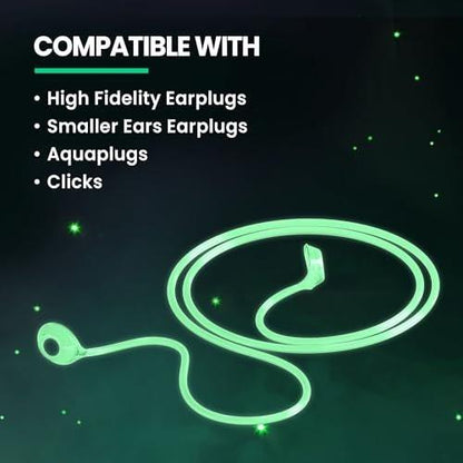 Eargasm Afterglow Connector Cord for Earplugs - Protect Ear-Plugs with Flexible Silicone Around the Neck Lanyard String for Easy Wearing and Removal - Compatible with High Fidelity, Smaller Ears