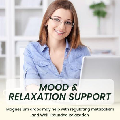 Triple Magnesium Complex Supplement, Magnesium Glycinate, Blend, Citrate Liquid Drops 1000mg with Ashwagandha, CoQ10, Vitamin B6, C, D, Zinc - Vegan Pineapple Flavor