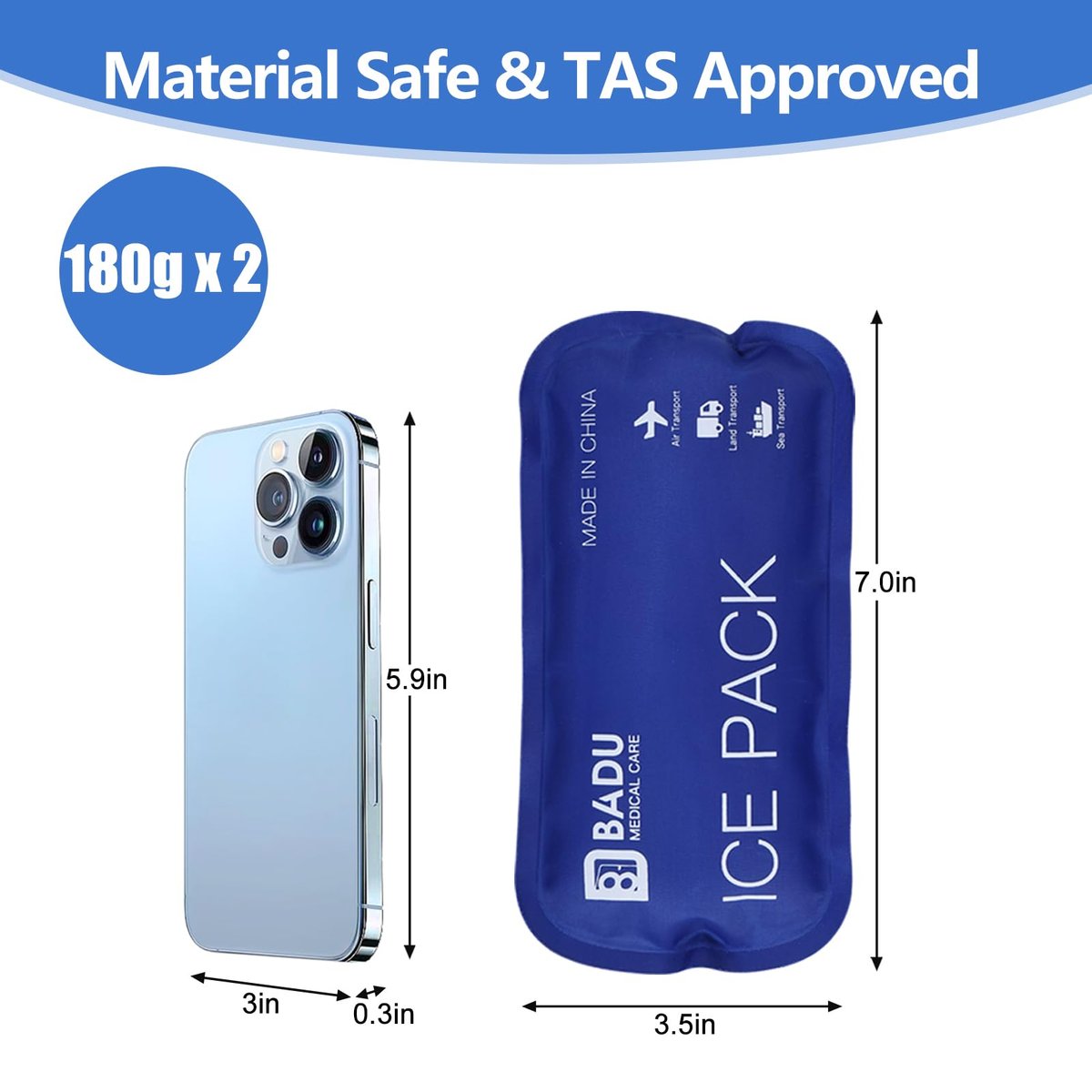 TSA Approved Ice Packs for Insulin Cooler Travel Case, Pack of 2 (180g *2), Reusable Cooler Ice Packs, 8-24H Long Cooling, Suitable for Most Medication Travel Case - görsel 7