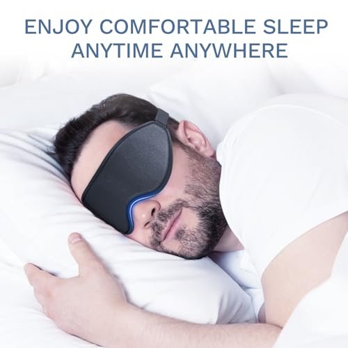 FlyCoco 99% Fully Block Out Light Eye Sleep Mask, 3D Deep Contoured Eyes Cover Zero Pressure, Long Lash Extension Eyes Mask with Adjustable Straps for Sleeping Travel Home Nap Rest Women Men (Black) - görsel 9