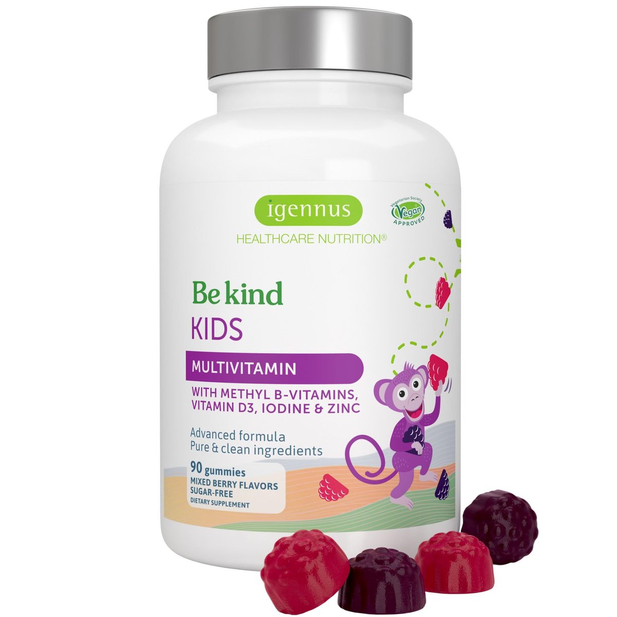 Igennus Methylated Kids Multivitamin – Clean Label Formula: No artificial sweeteners, flavors, or colors. Made – Image 1