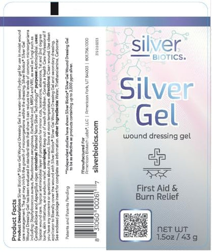Silver Biotics 24 PPM Silver Wound Healing Gel | Layer of Protection for Cuts, Irritations, and Burns | 1.5 oz