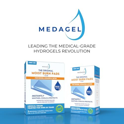 Medagel The Original Moist Burn Pad - Hydrogel Healing Pads, Soothing & Moist Skin Care Patch for Burns & Wounds, 3” x 4” Dressing - görsel 13