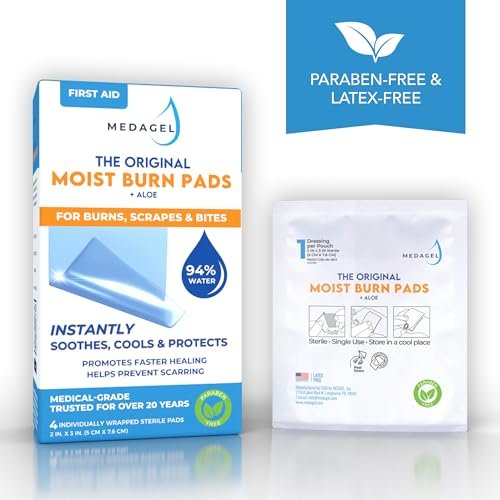 Medagel The Original Moist Burn Pad - Hydrogel Healing Pads, Soothing & Moist Skin Care Patch for Burns & Wounds, 2” x 3” Dressing - görsel 8