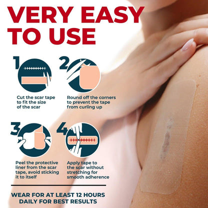 Medical Grade Silicone Scar Tape - Transparent (1.6”x150”) - Visible Difference on Surgical & Keloid Scars - Reusable Silicone Scar Sheets - Easy to Use Silicone Tape for Scars