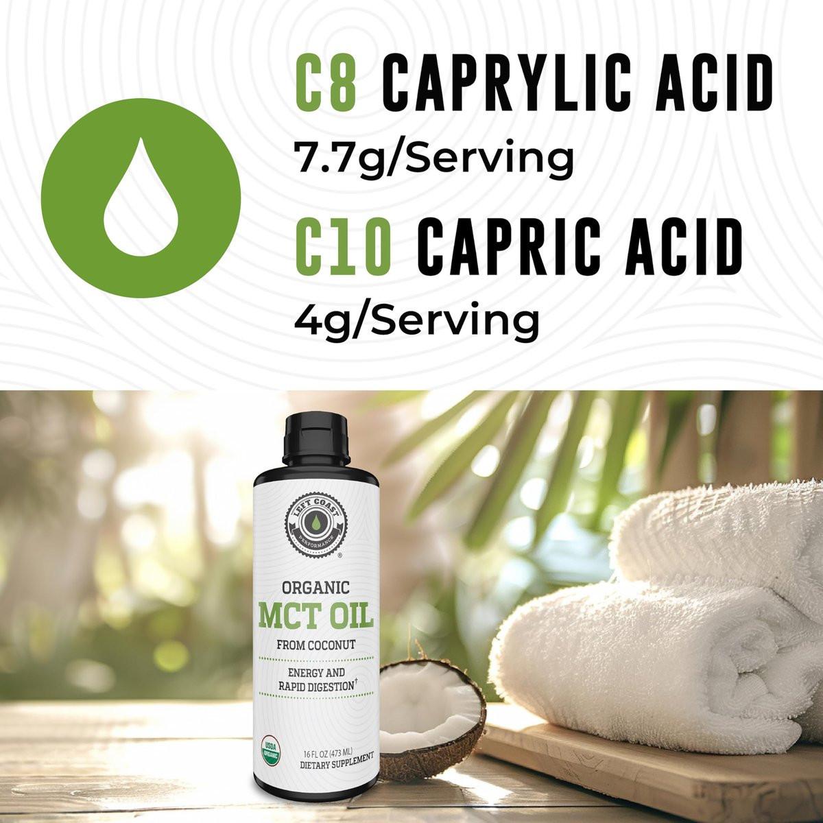 MCT Oil Organic - C10 C8 MCT Oil for Sustained Mental Energy & Focus Support - Organic For Coffee, Smoothies, & More - Palm Free Vegan Keto & Paleo Friendly 16 Fl Oz - Non-GMO - Aceite De Coco - görsel 9