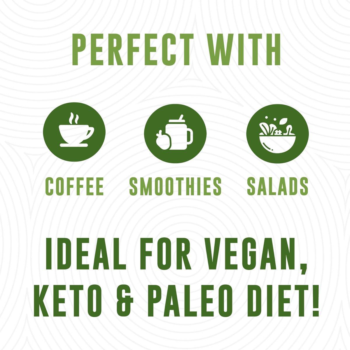 MCT Oil Organic - C10 C8 MCT Oil for Sustained Mental Energy & Focus Support - Organic For Coffee, Smoothies, & More - Palm Free Vegan Keto & Paleo Friendly 16 Fl Oz - Non-GMO - Aceite De Coco - görsel 11