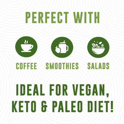MCT Oil Organic - C10 C8 MCT Oil for Sustained Mental Energy & Focus Support - Organic For Coffee, Smoothies, & More - Palm Free Vegan Keto & Paleo Friendly 16 Fl Oz - Non-GMO - Aceite De Coco