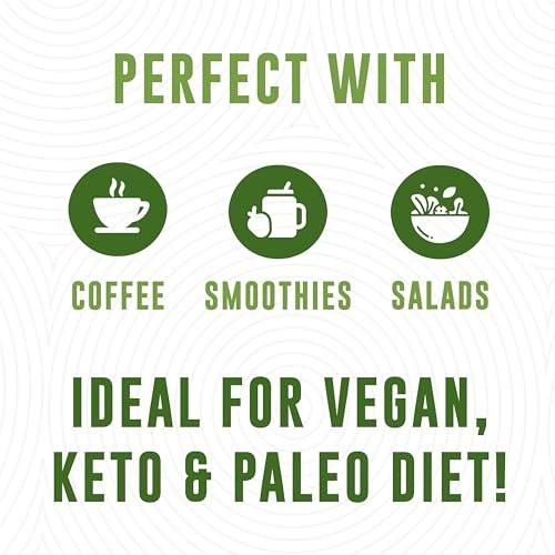 MCT Oil Organic - C10 C8 MCT Oil for Sustained Mental Energy & Focus Support - Organic For Coffee, Smoothies, & More - Palm Free Vegan Keto & Paleo Friendly 16 Fl Oz - Non-GMO - Aceite De Coco - görsel 12
