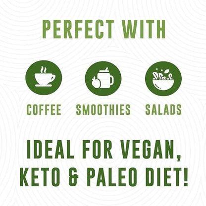 MCT Oil Organic - C10 C8 MCT Oil for Sustained Mental Energy & Focus Support - Organic For Coffee, Smoothies, & More - Palm Free Vegan Keto & Paleo Friendly 16 Fl Oz - Non-GMO - Aceite De Coco