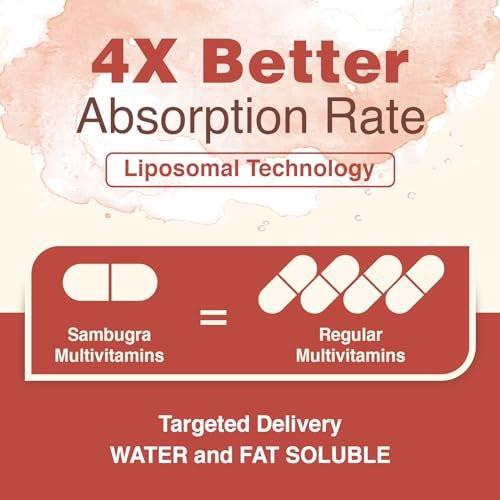 Sambugra Liposomal Multivitamin for Women 50+ - Women Daily Multivitamin with 32 Ingredients, CoQ10, Vitamins C, B, D, E for Cardiovascular & Bone Health Support - Iron-Free (60 Capsules) - görsel 7