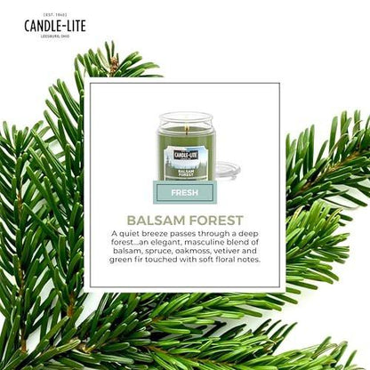 Candle-lite Fall Scented Candles, Balsam Forest Fragrance, 18 oz Jar, Proudly Poured in USA, Aromatherapy Candle, Single-Wick with 110 Hours of Burn Time