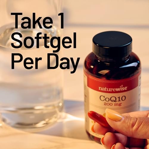 NatureWise CoQ10 200mg Softgels, High Potency Ubiquinone - Coenzyme Q10 Supplement - Antioxidant for Heart Health + Energy - Vegan, Non-GMO, Gluten-Free - 30 Count[1-Month Supply] - görsel 18