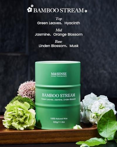 M&SENSE Bamboo Scented Candles Natural Non Toxic, Aromatherapy Candle for Stress Relief Meditation Relaxing, Housewarming Gifts for Women Men, 11.3oz 70 Hour Long Burning - görsel 8