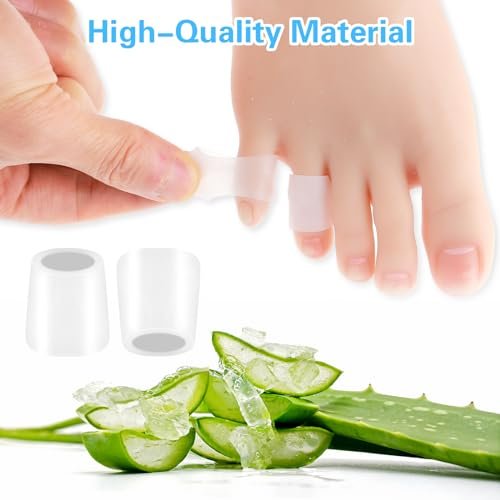 24 Pcs Silicone Toe Sleeves, Soft Gel Protector Toe Cushions Cuttable Pinky Toe Sleeves Protectors Corn Protectors Toe Tube Pads for Hammer Toe Stubbed Toe Corns Calluses Protect - görsel 6