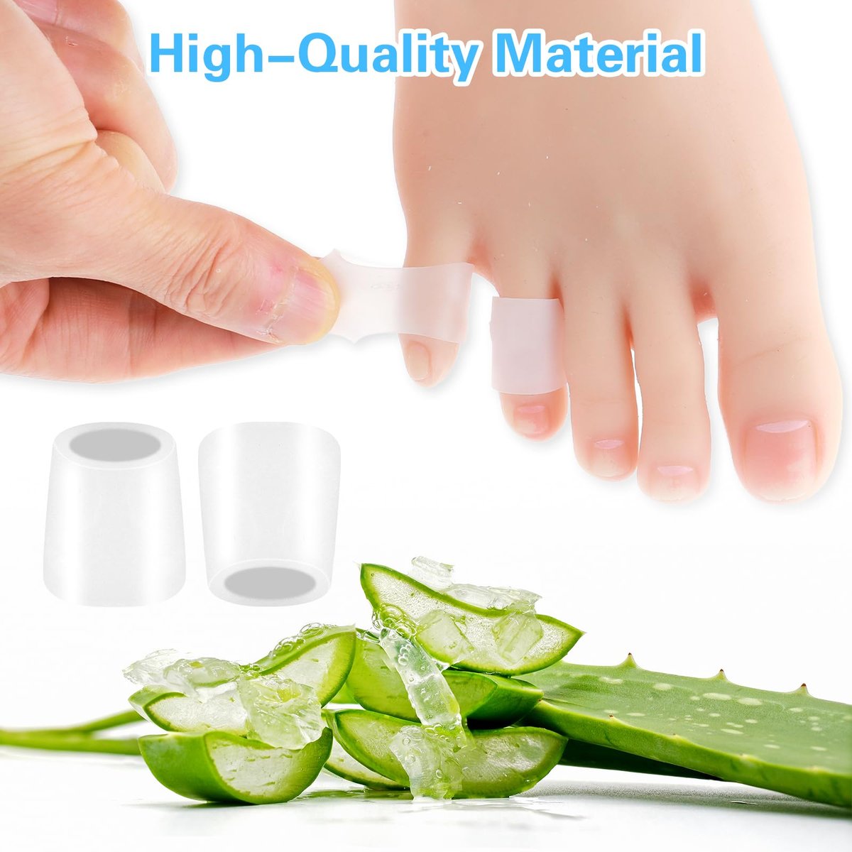 24 Pcs Silicone Toe Sleeves, Soft Gel Protector Toe Cushions Cuttable Pinky Toe Sleeves Protectors Corn Protectors Toe Tube Pads for Hammer Toe Stubbed Toe Corns Calluses Protect - görsel 5