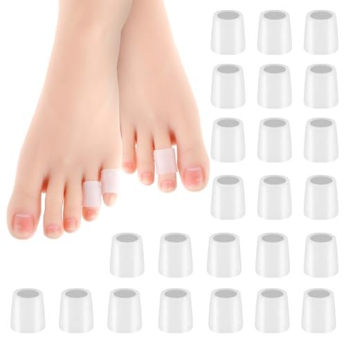 24 Pcs Silicone Toe Sleeves, Soft Gel Protector Toe Cushions Cuttable Pinky Toe Sleeves Protectors Corn Protectors Toe Tube Pads for Hammer Toe Stubbed Toe Corns Calluses Protect - görsel 16