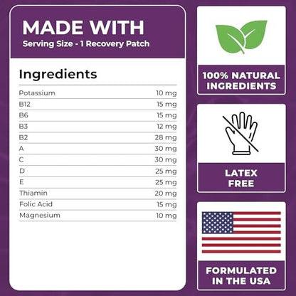 Recovery Patches 60 Pack - Wake Up Refreshed & Energized with Our 100% Natural Ingredients Patch for Party - Skin-Friendly & Waterproof - Apply Before Drinking - Enhanced Morning Formula