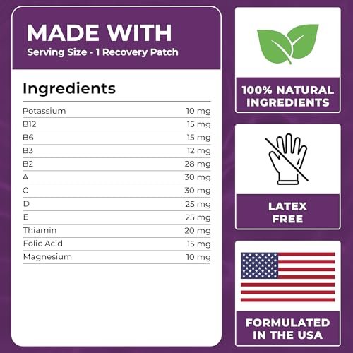 Recovery Patches 60 Pack - Wake Up Refreshed & Energized with Our 100% Natural Ingredients Patch for Party - Skin-Friendly & Waterproof - Apply Before Drinking - Enhanced Morning Formula - görsel 3