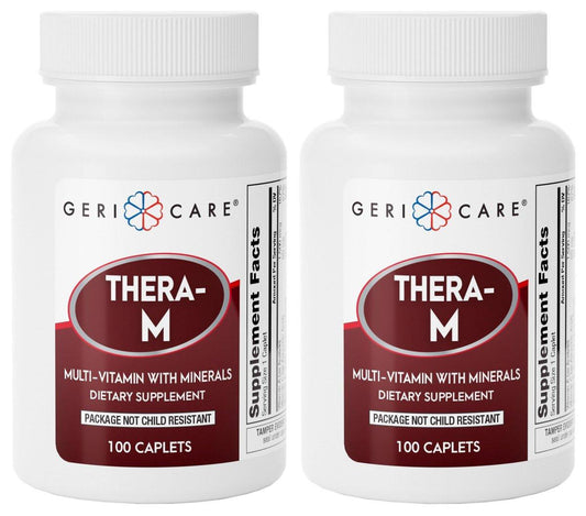 GeriCare Thera M Multivitamin Caplets, Blend of Vitamins and Minerals to Ensure Maximum Nutritional Support Antioxidant Protection Supplement, 100 Count (Pack of 2)