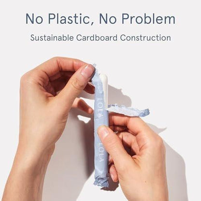 LOLA 100% Organic Cotton Tampons with Cardboard Applicator, Super Absorbency, 36 Count (2 Packs of 18) – Period Feminine Hygiene Products, HSA FSA Approved