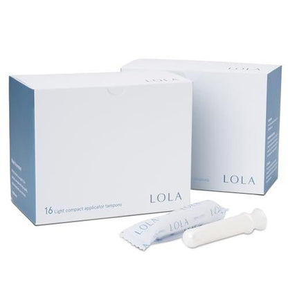 LOLA Light Organic Cotton Tampons, 32 Count - Light Non-Toxic Tampons, Period Feminine Hygiene Products, HSA FSA Approved