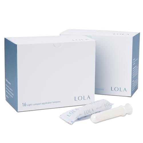 LOLA Light Organic Cotton Tampons, 32 Count - Light Non-Toxic Tampons, Period Feminine Hygiene Products, HSA FSA Approved - görsel 2