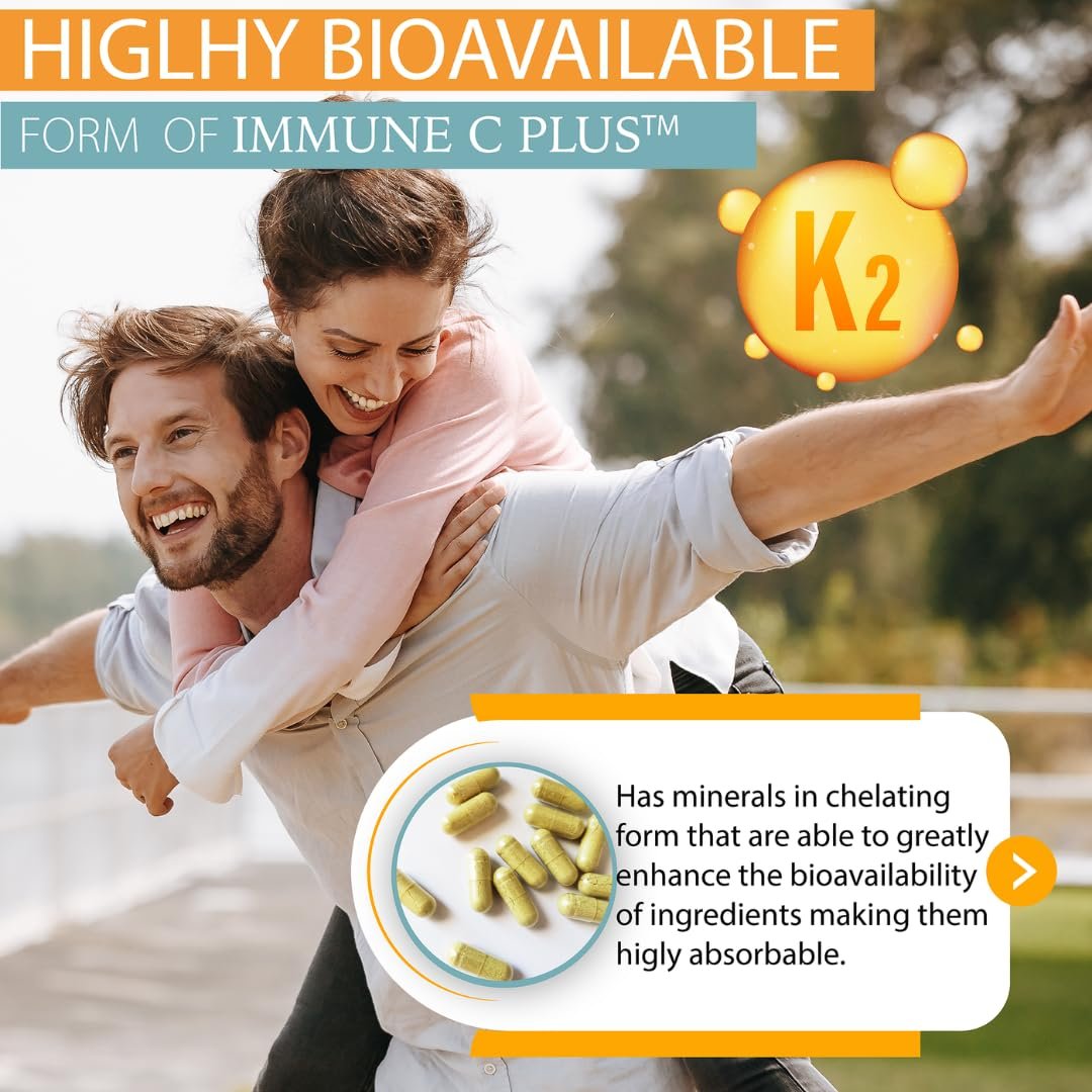 Quercetin 1,000mg, Vitamin C 1,000mg, Zinc 50mg, Vitamin D3 5,000iu, Selenium, Copper, Acerola, Ginger, Rutin, Bitter Orange, Rose Hips, Echinacea, Immune C Plus, 14 in 1 Immune C Plus (90 Count) - görsel 8