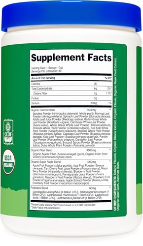 Nutricost Organic Super Greens Powder (30 Servings) - Superfood Supplement Drink Mix, No Flavor Added - görsel 7
