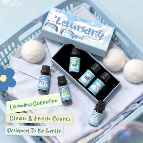 ARVIDSSON Laundry Collection Essential Oil Set, Natural Clean Essential Oils for Diffuser, Use with Wool Dryer Balls - Fresh Linen, Citrus Clean, Laundry Day, Chamomile Bliss, Lavender Field, Minty - görsel 4