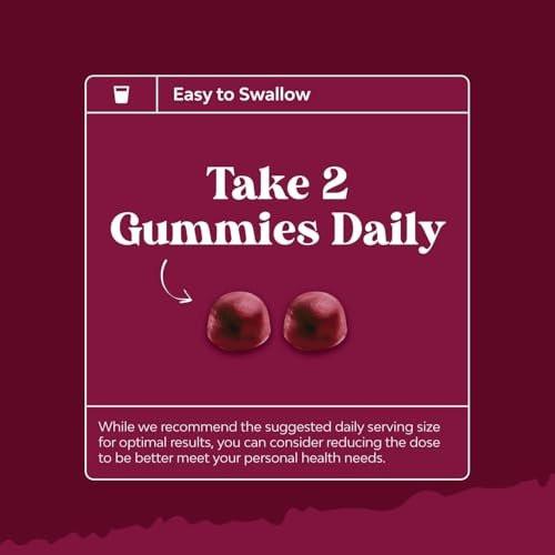 Flow Boosting Beet Root Gummies - Invigorating Beet Gummies for Adults Nitric Oxide Energy & Heart Health Support with Grapeseed Pomegranate & Vitamin B12 - Vegan Non-GMO & Gluten Free - 60 Count - görsel 3
