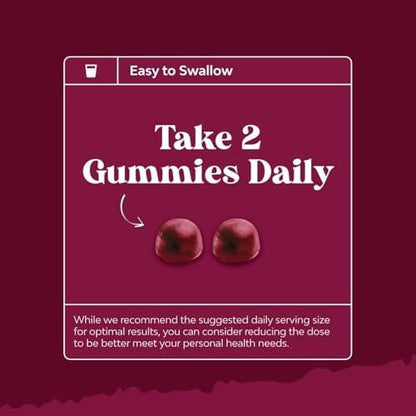 Flow Boosting Beet Root Gummies - Invigorating Beet Gummies for Adults Nitric Oxide Energy & Heart Health Support with Grapeseed Pomegranate & Vitamin B12 - Vegan Non-GMO & Gluten Free - 60 Count