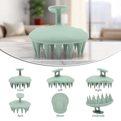 Fiora Naturals Scalp Massager Shampoo Brush - Silicon Scalp Scrubber & Exfoliator for Dandruff Removal and Hair Growth, Brush for Wet & Dry Hair, for Men, Women, Kids - BPA Free