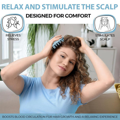 Fiora Naturals Scalp Massager Shampoo Brush - Silicon Scalp Scrubber & Exfoliator for Dandruff Removal and Hair Growth, Brush for Wet & Dry Hair, for Men, Women, Kids - BPA Free