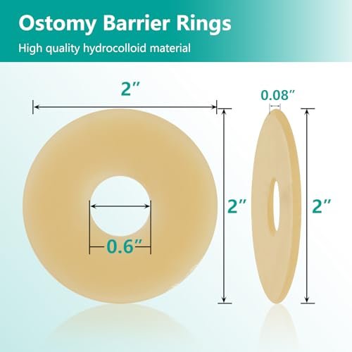 Ostomy Barrier Rings - Outer Diameter 2" (50mm) 2mm Thickness, Moldable Ostomy Rings, Hydrocolloid Skin Extender Rings for Colostomy Bags, 10 Count - görsel 3