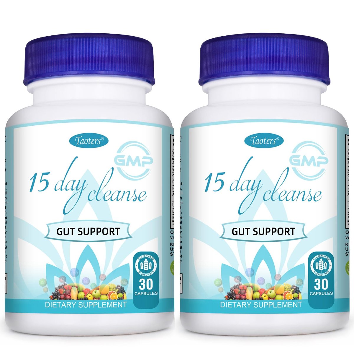 TAOTERS 15 Day Cleanse Gut Support 2 Pack, Detox Supplement with Senna, Cascara Sagrada & Psyllium Husk, for Men and Women | Total 60 Capsules - görsel 2