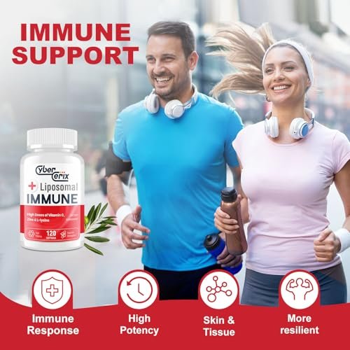 CyberCerix Advanced Liposomal Immune Supplement, Complex with L-Lysine 1,500mg, Vitamins, Minerals & Herbal Extracts, Comprehensive Daily Wellness Blend for Men & Women - 120 Capsules - görsel 12
