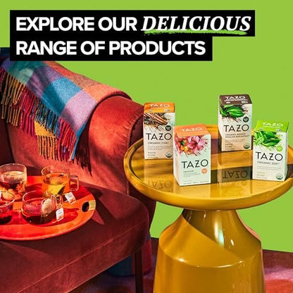 TAZO Organic Zen Green Tea, Caffeinated Tea with Refreshing Lemongrass & Spearmint, 36 Total Bags