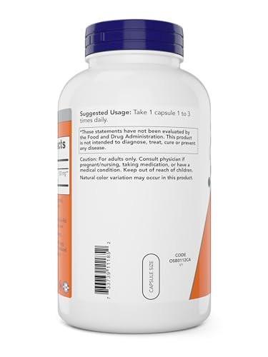 NOW Foods L-Lysine 500 mg, 360 Vegetarian Capsules – Amino Acid Supplement for Immune & Skin Health
