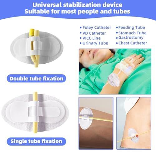 20Pcs Foley Catheter Stabilization Device, Catheter Tube Holder, Adhesive Catheter Urinary Leg Bag Legband Holder Catheter Supplies for Single/Double Tube, G Tube and Feeding Tube in Place - görsel 12
