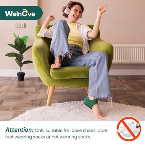 Plantar Fasciitis Heel Protector for Shoes - Welnove Anti Slip Heel Cups for Women Men Heels Spur Pain Relief - Heel Inserts Pads for Achilles Tendonitis Dry Cracked Heel Support Cushion (Size L) - görsel 1