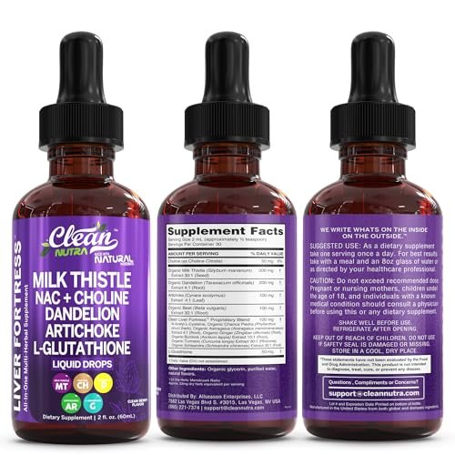 Clean Nutraceuticals Milk Thistle NAC Liver Cleanse Detox & Repair Supplement – Liquid Drops with Dandelion, Artichoke, Chanca Piedra, Choline, L-Glutathione, Burdock, Schisandra – 2 Fl Oz - görsel 15