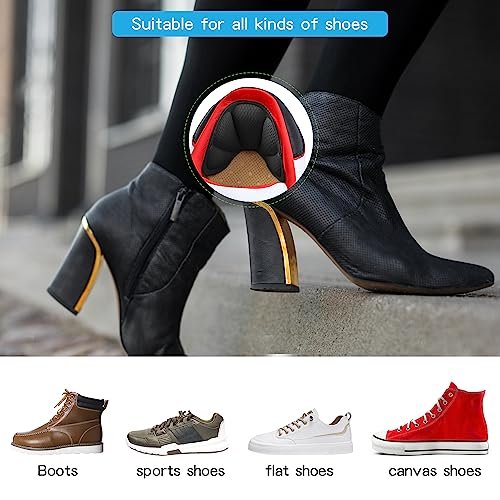 Adhesive Back of Heel Cushion Pads, Heel Grips Inserts for Boots, Too Big Loose Shoes, Reusable Heel Guards Liners for Women Men, Improve Shoe Fit - görsel 10