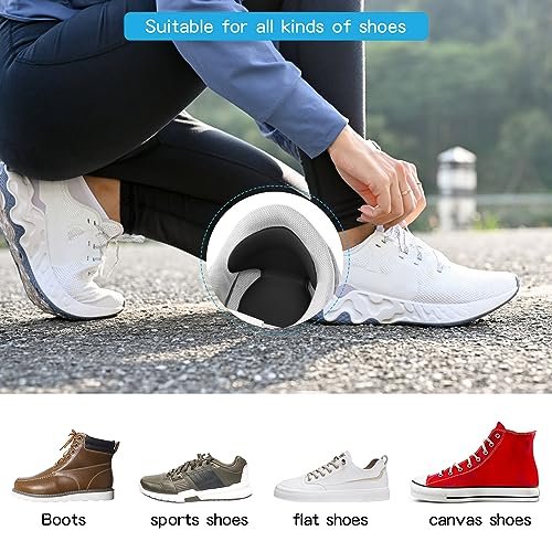 Adhesive Heel Cushion Pads for Loose Shoes, Too Big Boots, Back of Heel Grips Inserts for Women Men, Heel Guards Liners for Improving Shoe Fit, 4pcs-Black+4pcs-Black - görsel 14