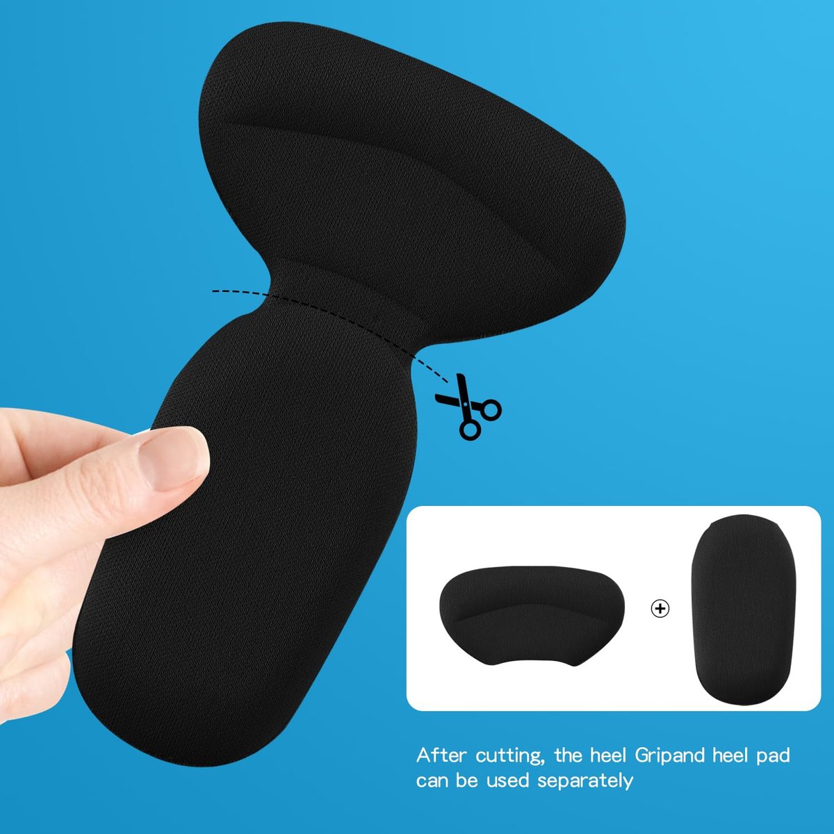 Adhesive Heel Cushion Pads for Loose Shoes, Too Big Boots, Back of Heel Grips Inserts for Women Men, Heel Guards Liners for Improving Shoe Fit, 4pcs-Black+4pcs-Black - görsel 11
