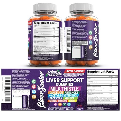 Clean Nutra Liver Cleanse Detox & Repair Gummies | Milk Thistle Gummy Liver Support Vitamins | Dandelion, Artichoke, Aloe Vera, Ginger, Berberine, Lemon, N-Acetyl-L-Cysteine, Turmeric Supplement HCL - görsel 6
