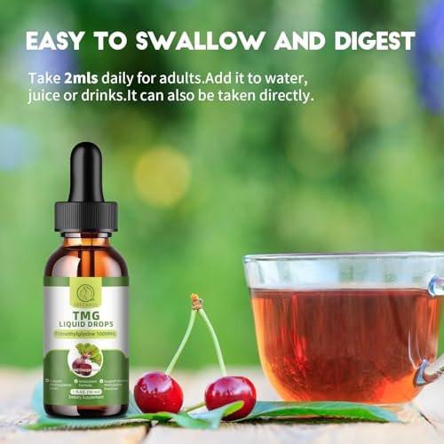 TMG Supplements 1000MG - Trimethylglycine Liquid Drops, Betaine High Absorption, Supports Methylation, Liver Wellness & Cognitive, Non-GMO, Vegan, Blood Orange Flavor, 1 Fl.Oz (2 Pack) - görsel 12